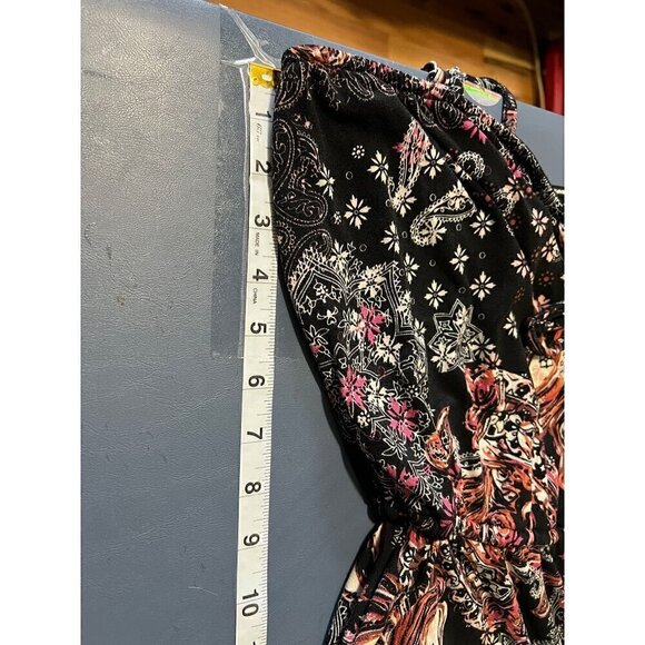 Maurices XL Black & Red Paisley Print Spaghetti Strap Jumpsuit romper - Picture 4 of 12